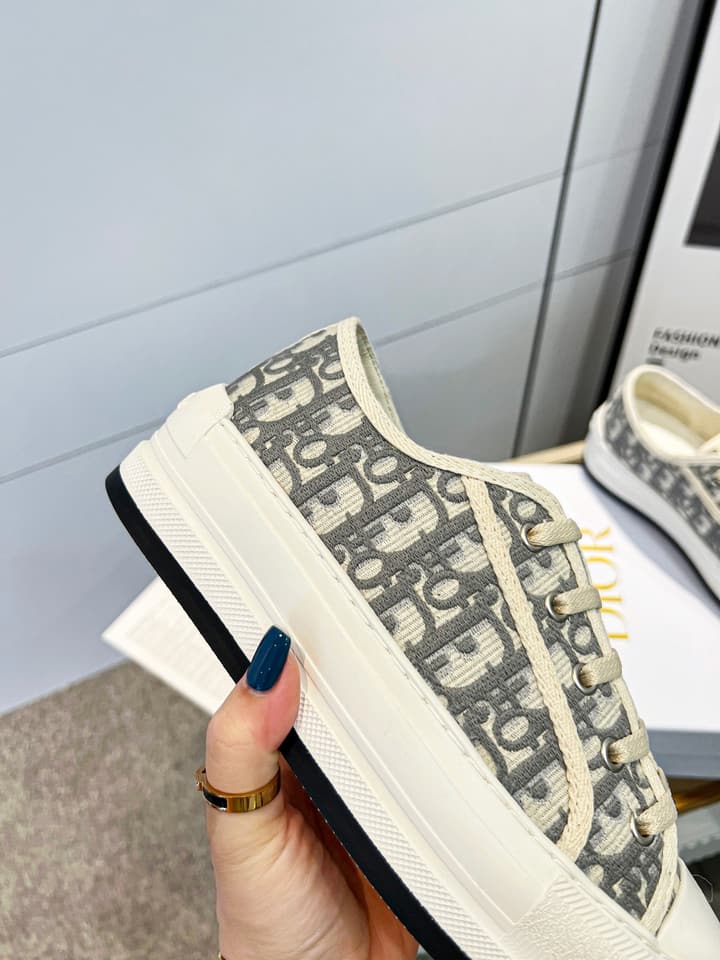 Dior Spring/Summer Runway Platform Sneakers in Black Oblique Pattern