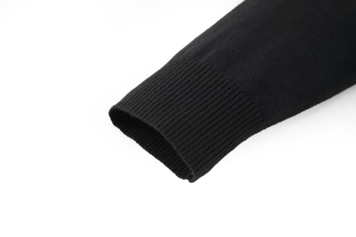 Fendi Knitted Long Sleeve Polo Shirt with Micro FF Detail in Black Knitted Polo