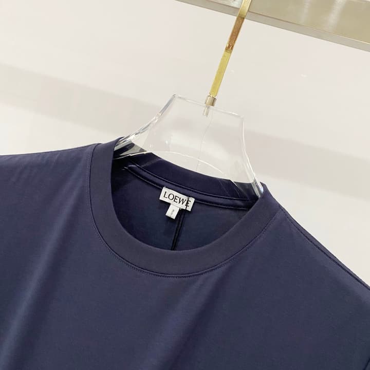 Loewe Rabbit Embroidery Mercerized Cotton T-Shirt in Black