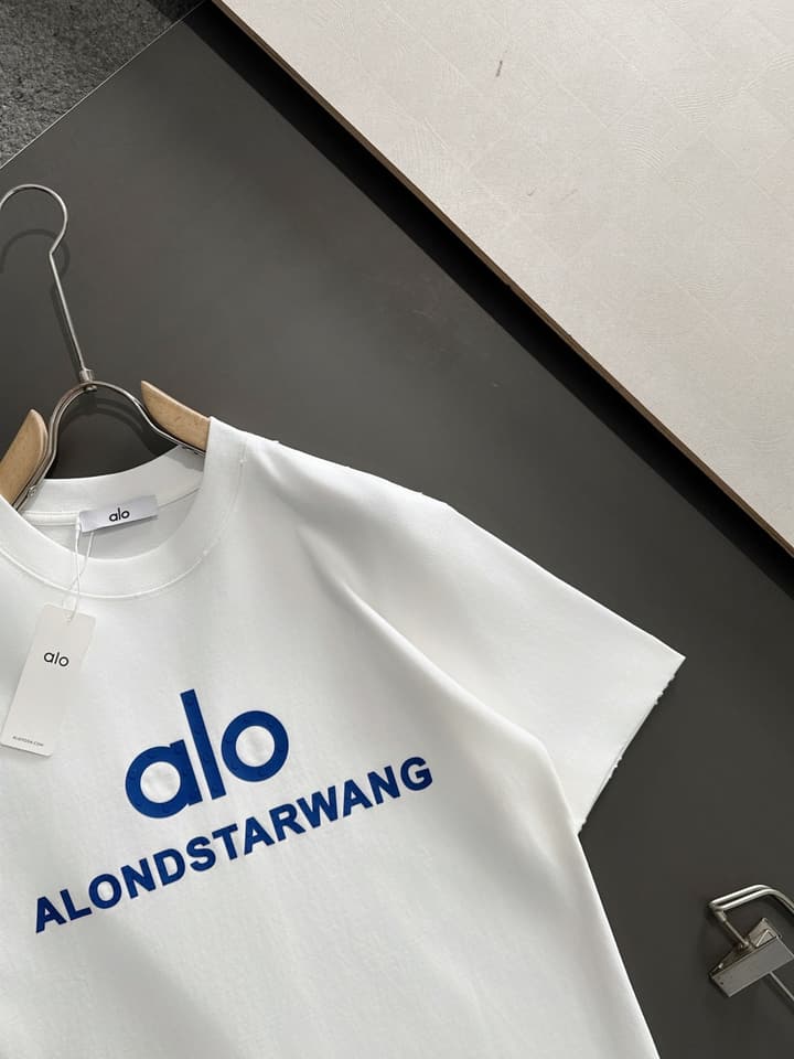 Alo Yoga Double-Yarn Cotton T-Shirt – 25SS Collection in Black