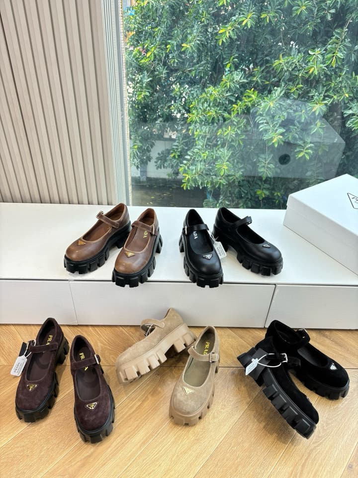 Prada Monolith Platform Mary Jane Loafers – 25FW in Assorted Leather & Suede Collection