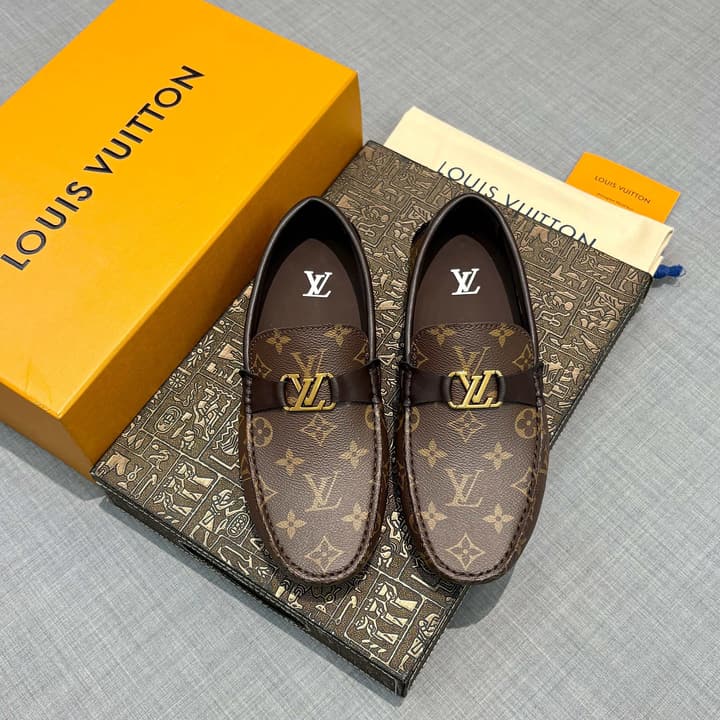 Louis Vuitton Men's Monogram Driving Shoes in Black