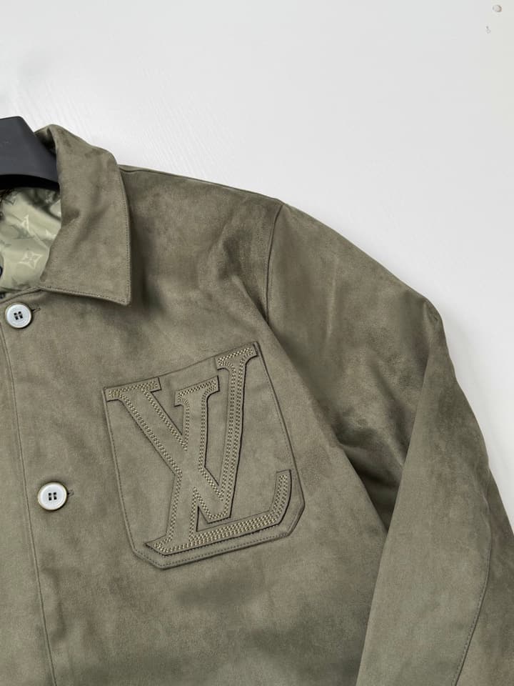 Louis Vuitton 3D V Embroidered Suede Workwear Jacket