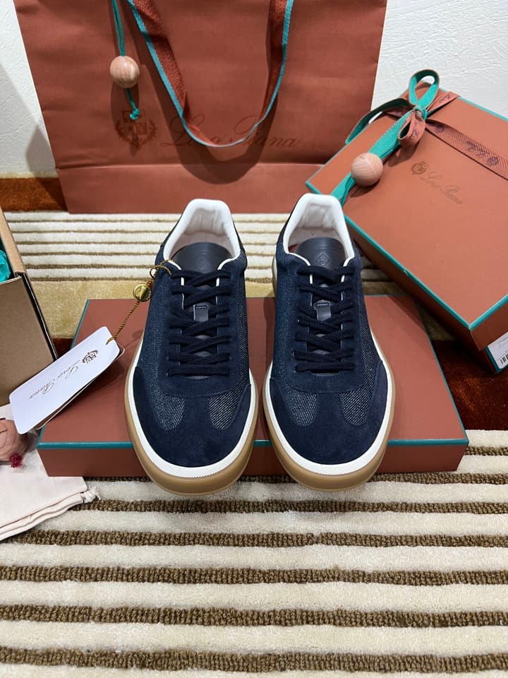 Loro Piana LP Tennis Walk Unisex Sneakers in Black Leather