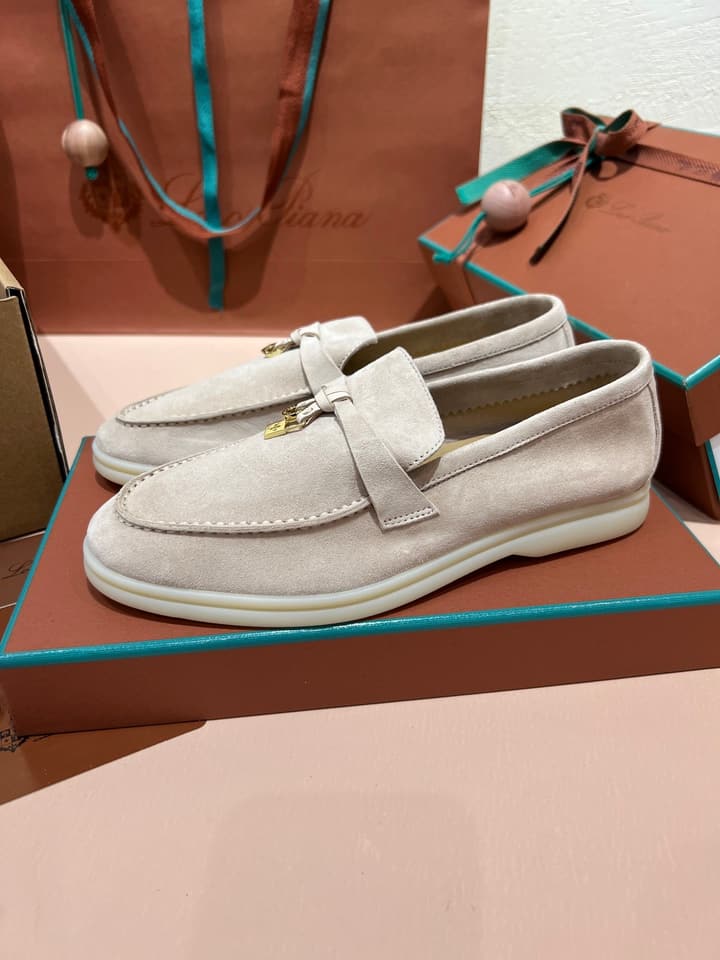 Loro Piana My Charms Classic Loafers in Nude