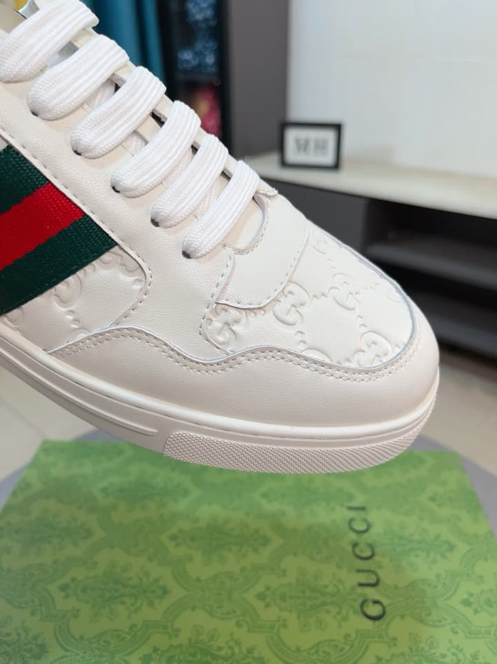 Gucci New Season Casual Fashion Sneakers in Black With Web Stripe