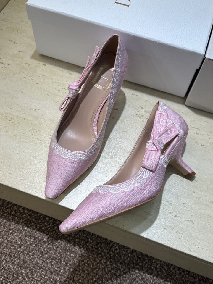 Dior J'Adior Dentelle Jelly Bow Pumps – 2026 Early Spring Collection in Black 6.5cm Heel