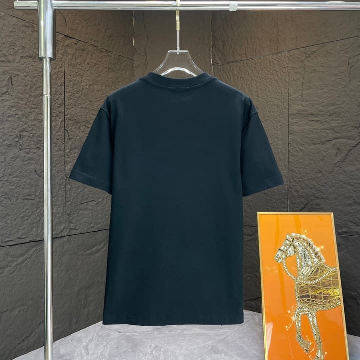 Moncler Cotton Embroidered T-Shirt – 2025 Spring/Summer Collection in Dark Navy Crew Neck With Tonal Logo