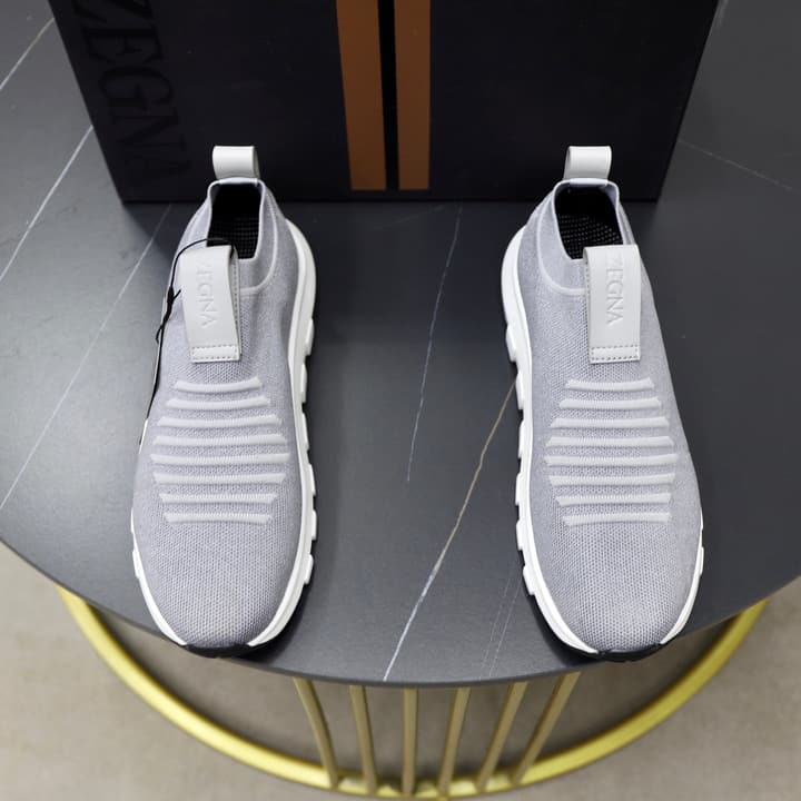 Zegna Flyknit Sneakers in Solid Black Knit
