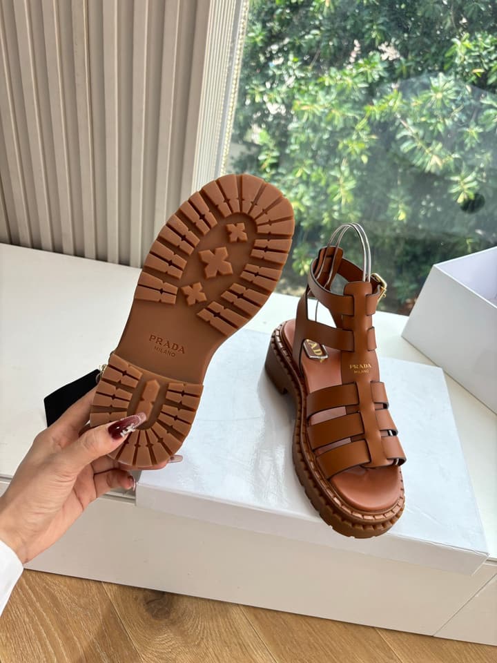 Prada 2025 Spring/Summer Cage Sandals in Black