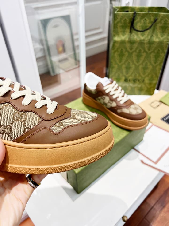 Gucci Chunky B Series Platform Sneakers in Brown Monogram Chunky Sneaker