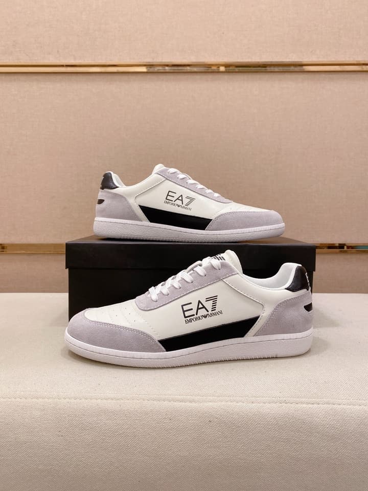 Armani Italian Leather Luxury Sneakers – New Collection in Bright Red