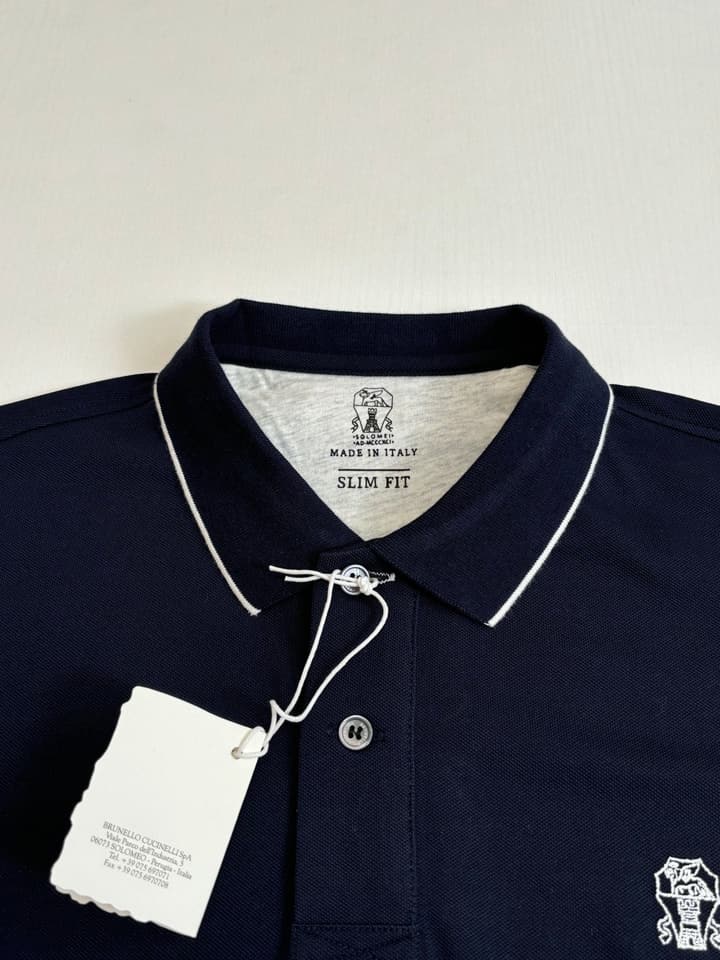 Brunello Cucinelli BC Logo Embroidered Polo Shirt – 2025 in Charcoal Grey