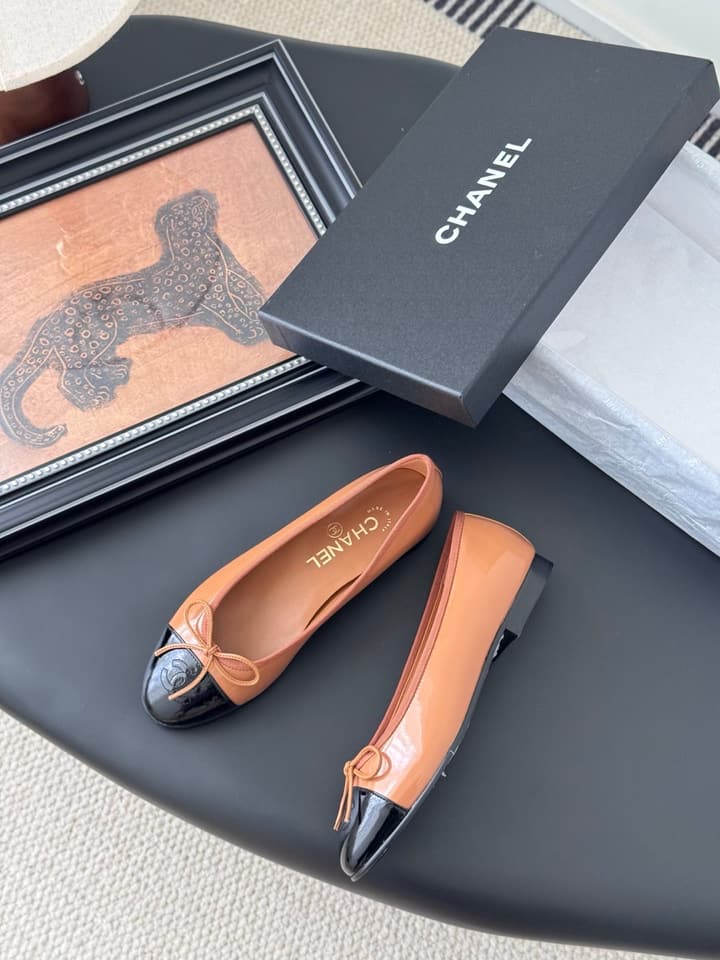 Chanel Classic Round Toe Ballet Flats in Dusty Rose With Bow