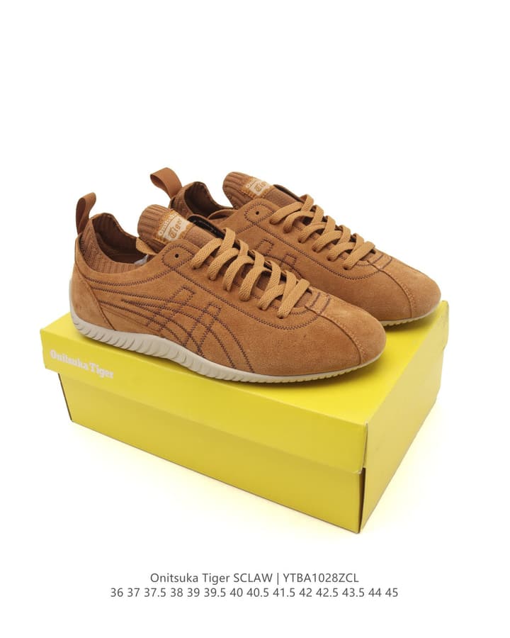 Onitsuka Tiger SCLAW Low-Top Casual Sneakers in Tan Upper With Beige Sole