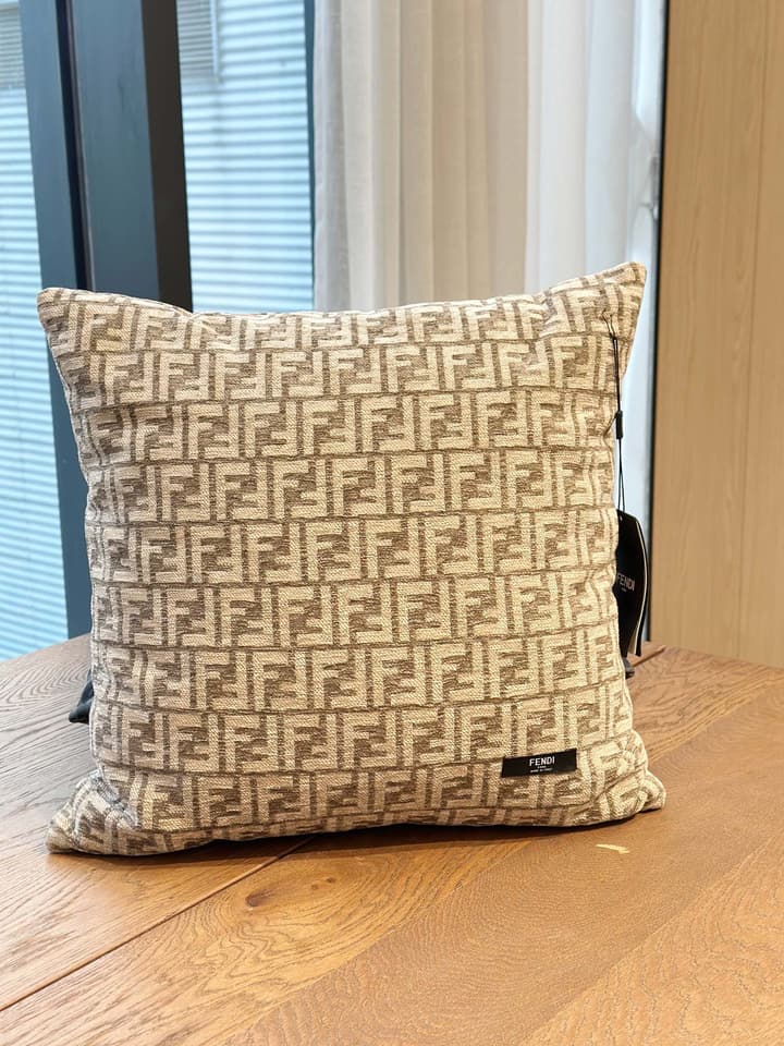 Fendi Casa Monogram Houndstooth Pillow in Dark Grey