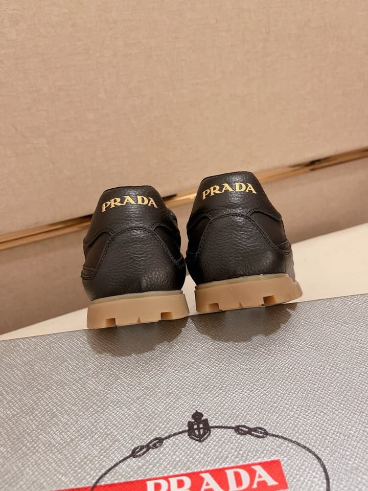 Prada Men's Air Cushion Sneakers in Beige Suede