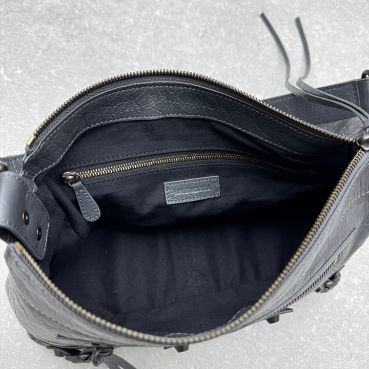 Balenciaga Le City Moto Hobo Bag – 25FW in Oil Wax Black