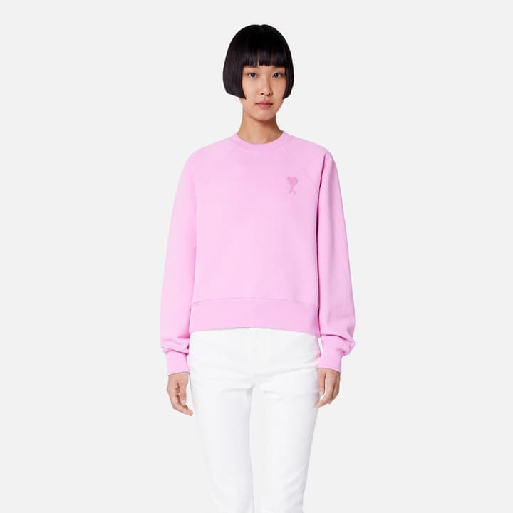 Ami Paris Ami de Coeur Raglan Crewneck Sweatshirt – Autumn/Winter in Classic Black