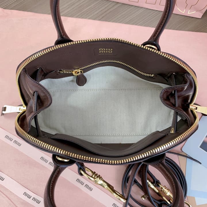 Miu Miu Aventure Nappa Leather Bowling Bag