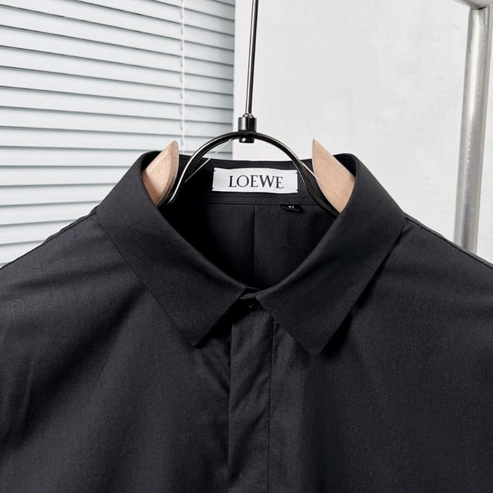 Loewe Crest Embroidered Shirt in Black