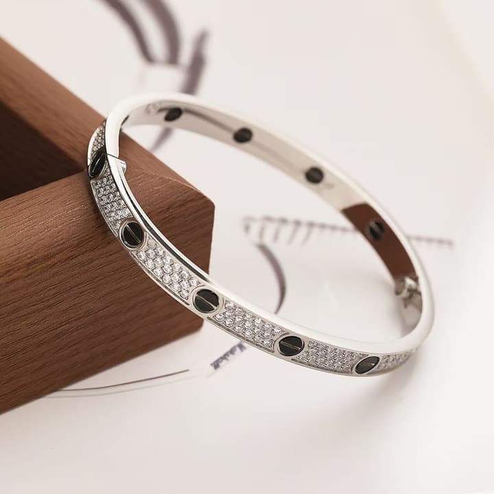 Cartier LOVE Pave Bracelet in Rose Gold Tone Bracelet
