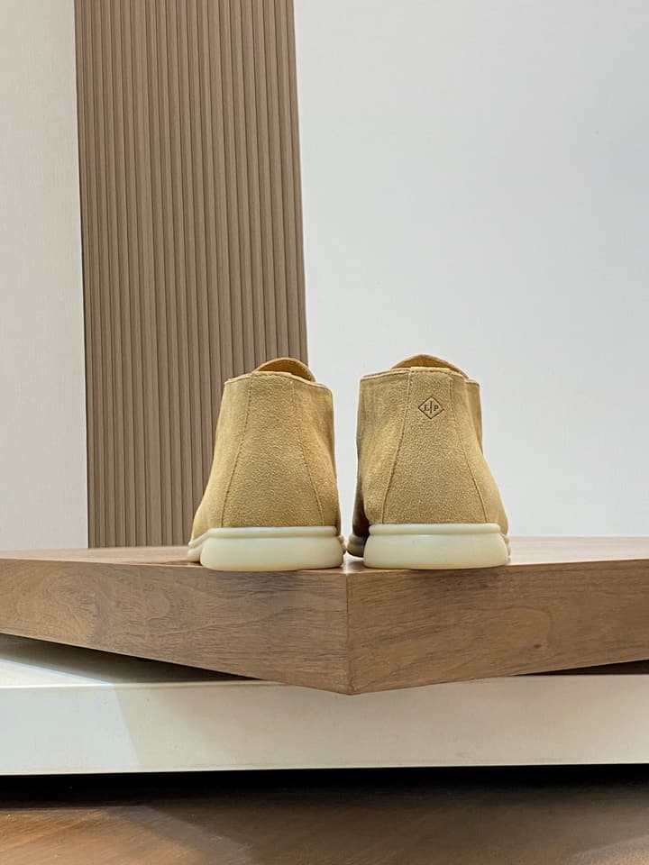 Loro Piana Suede Leather Slip-On Loafers in Camel Tan Suede