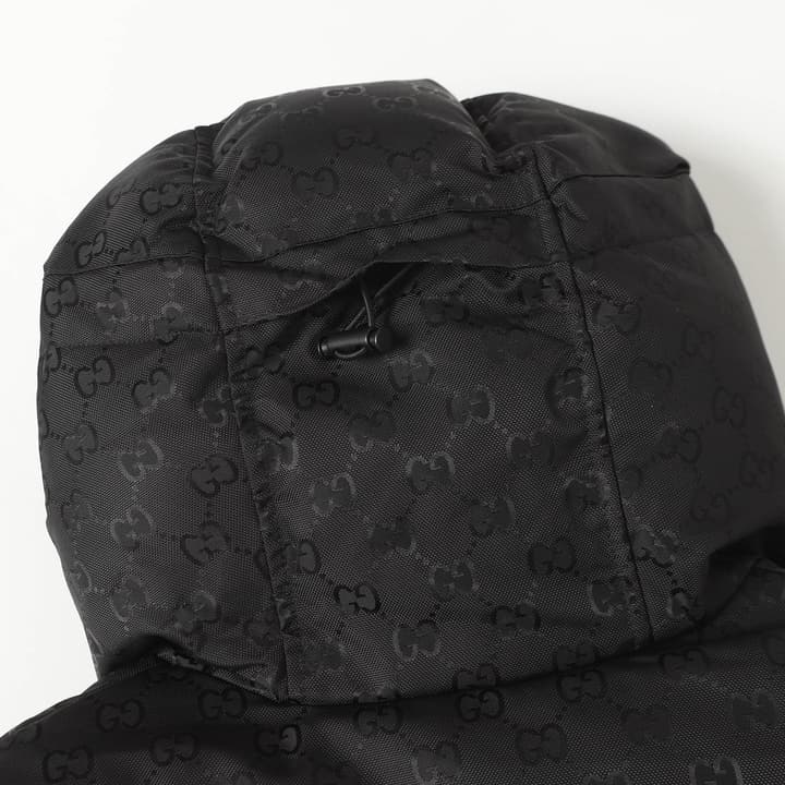 Gucci GG Monogram Hooded Puffer Jacket in Black Gg Monogram Puffer