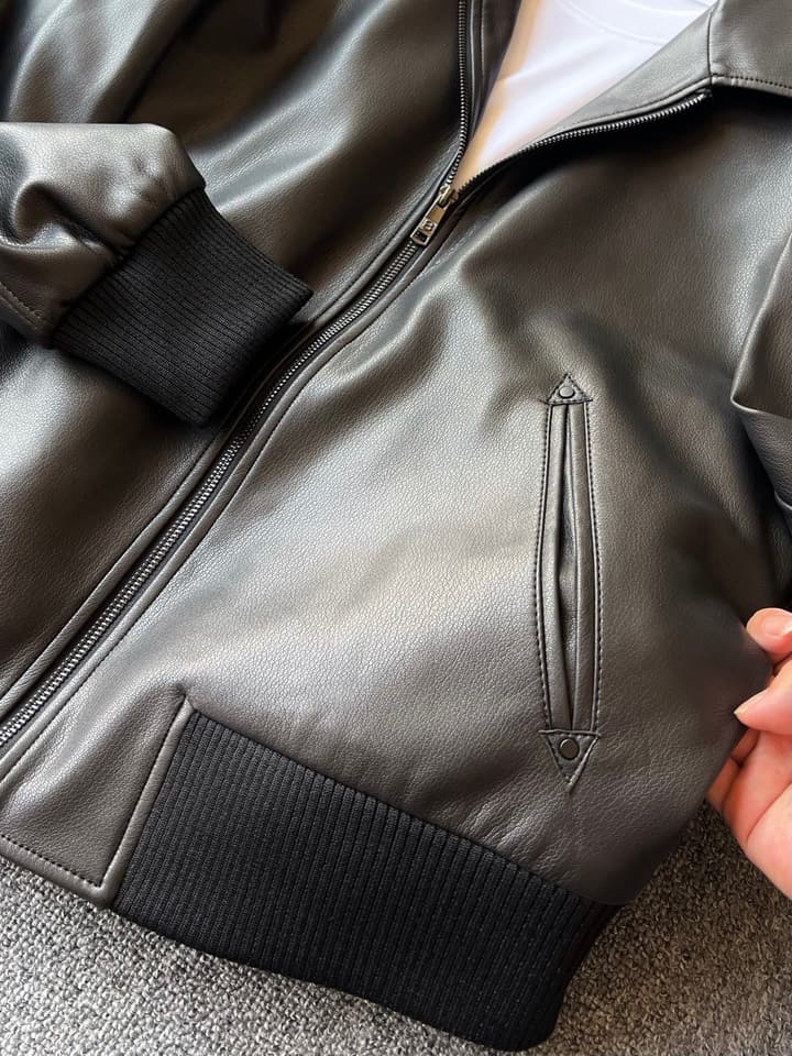 Zegna Padded Sheepskin Collared Leather Jacket in Dark Espresso Leather