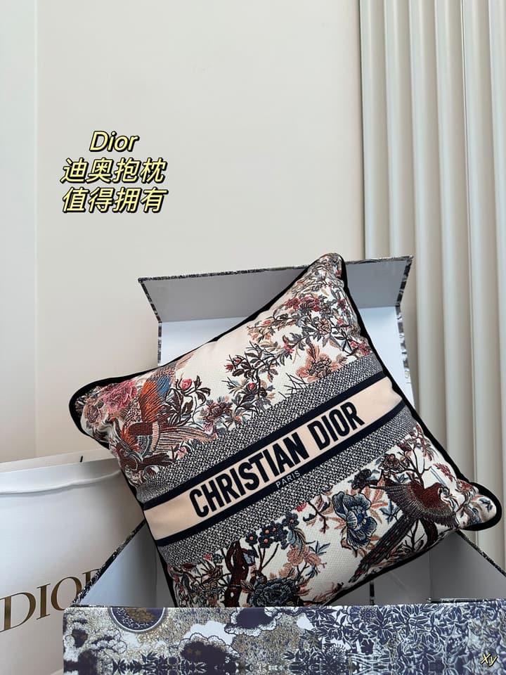 Dior Limited Edition Home Pillow in Black And White Toile Pattern