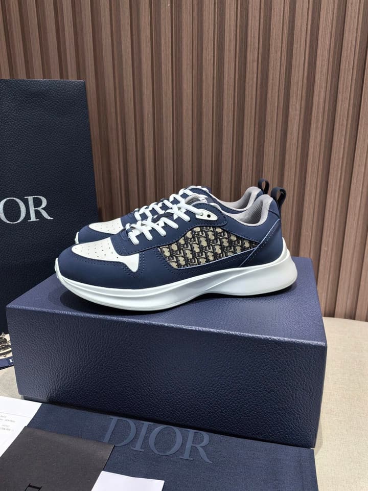 Dior Men's Leather Sneakers – New Collection in All Black