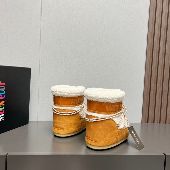 Moon Boot Fluffy Snow Boots – 2024FW in Beige