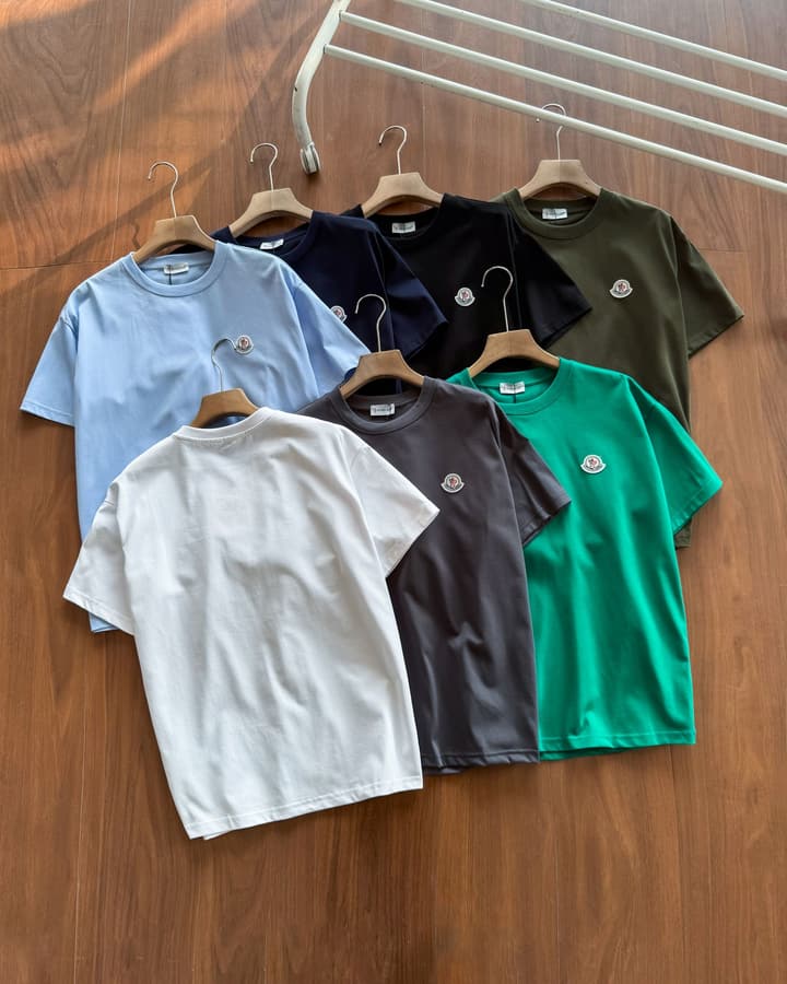 Moncler Classic Logo Cotton T-Shirt in Bright Green