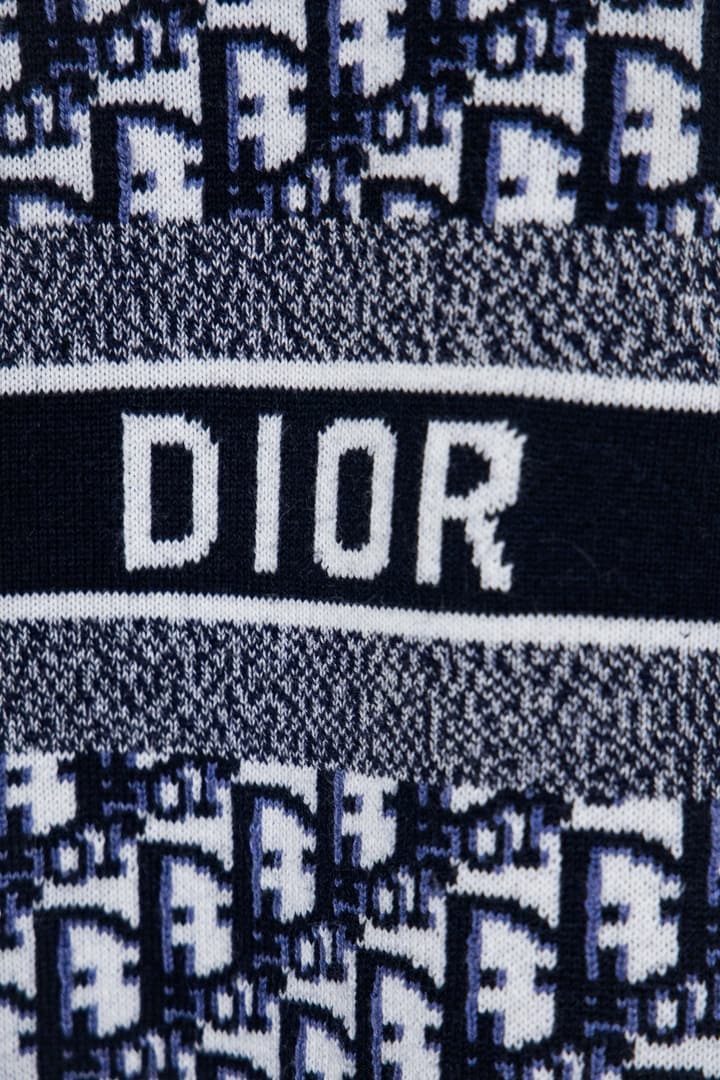 Dior Monogram Double-Sided Jacquard Crewneck Sweater – 24SS in Navy Monogram Pattern