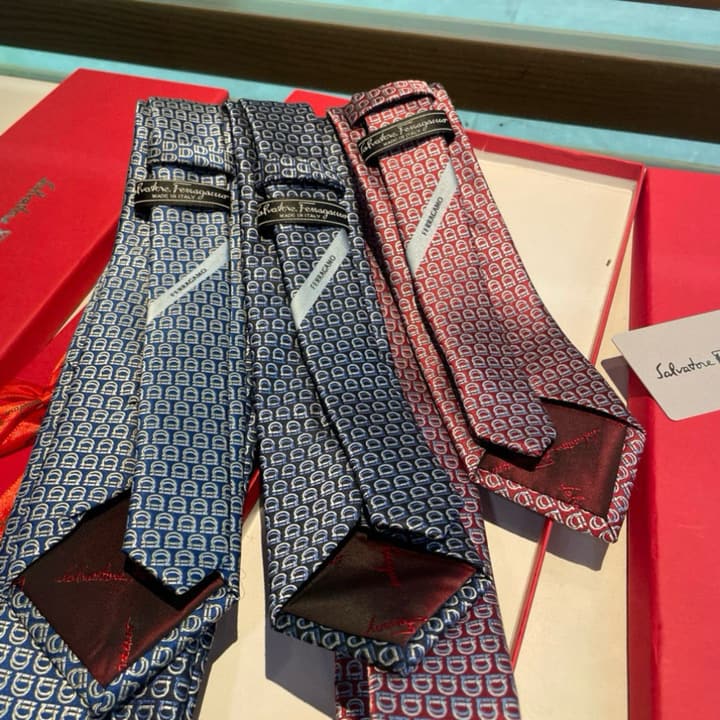 Ferragamo Men's Silk Tie Series in Burgundy