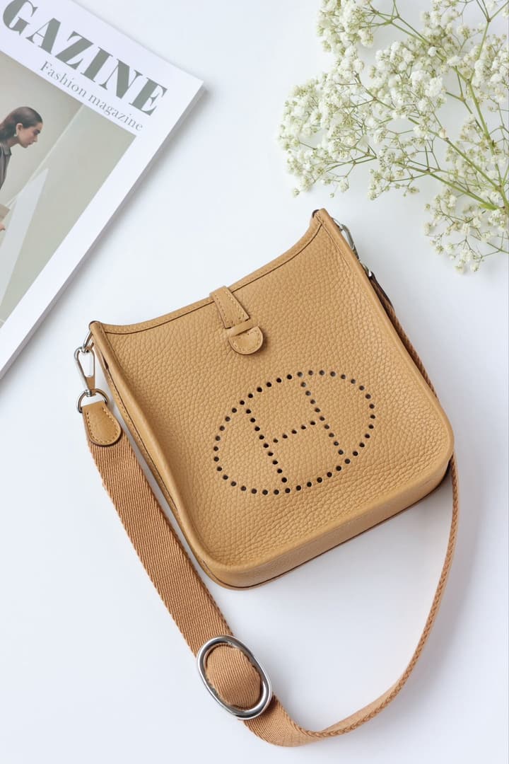 Hermès YF16 TC Handbag – Biscuit Color in Biscuit Color With Silver Hardware