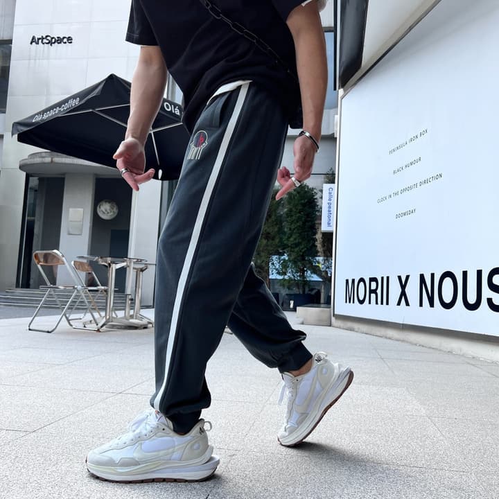 Moncler Logo Print Webbing Jogger Pants – 2023 Spring/Summer Collection in Black