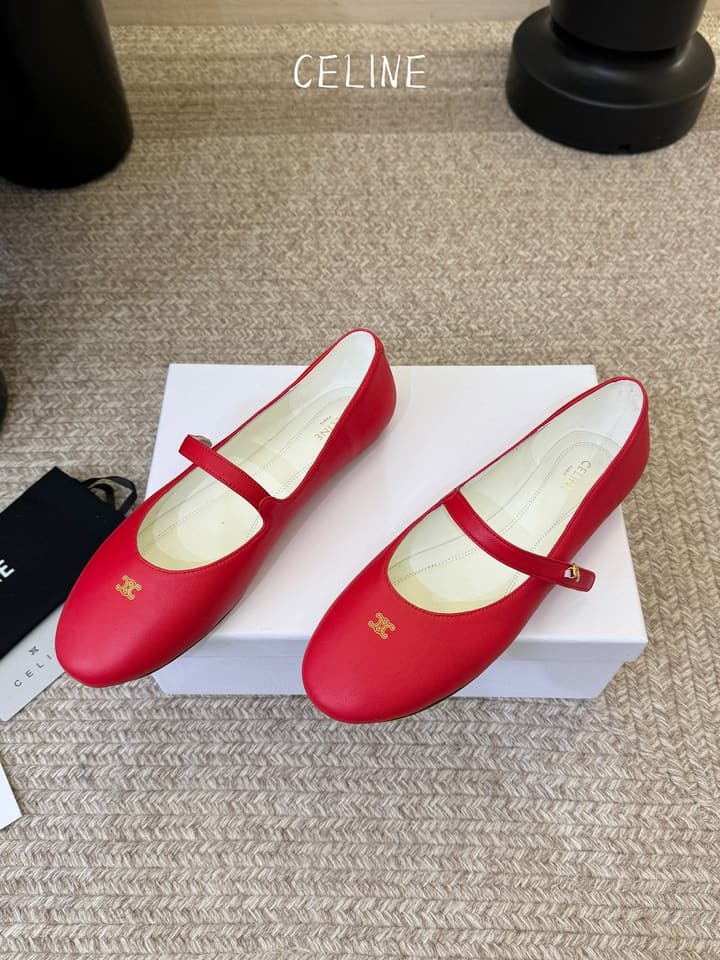 Celine Mary Jane Flat Loafers in Black