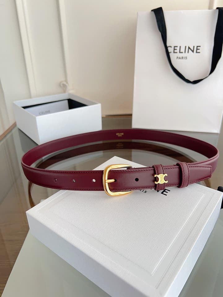 Celine Vivienne Taurillon 25mm Belt in Black Taurillon Leather
