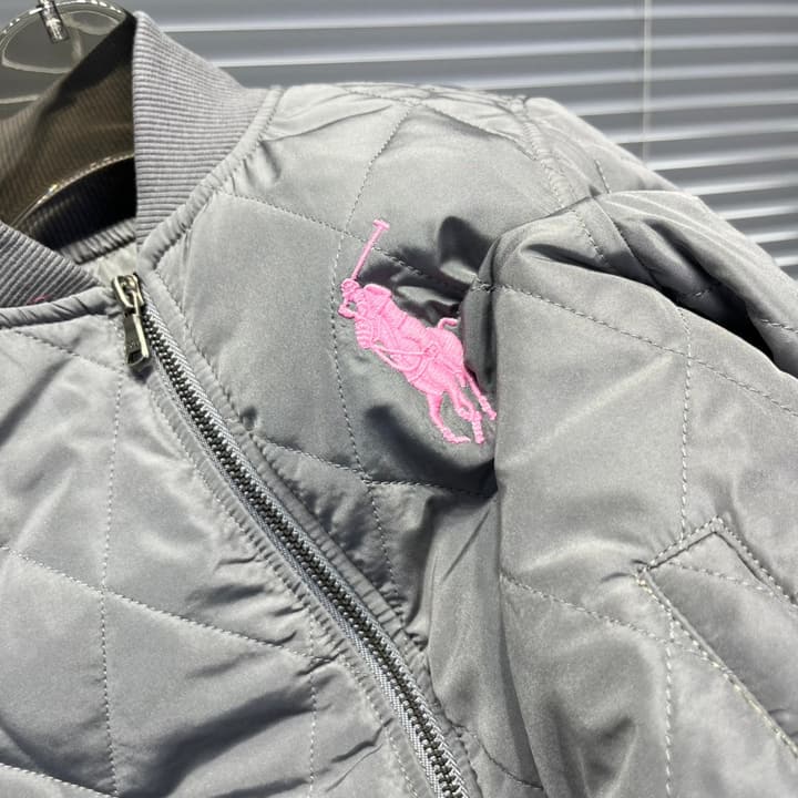Ralph Lauren Embroidered Pony Puffer Jacket in Classic Black With Yellow Logo