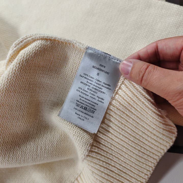 Dior CD Letter Embroidered Knit Cardigan – 2025 Fall in Cream Beige