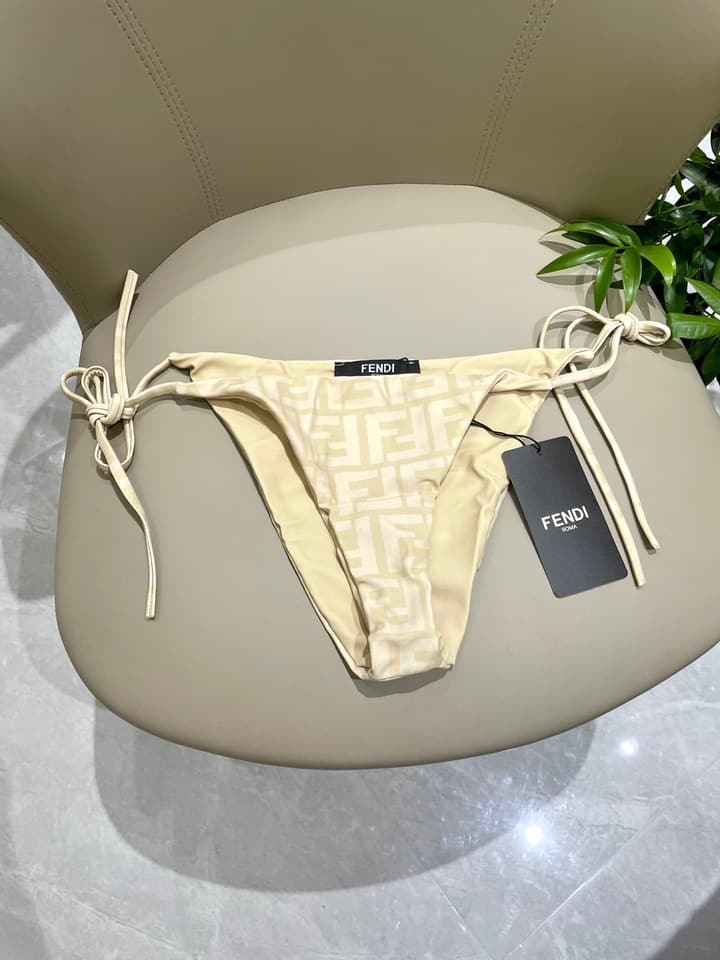 Fendi Versatile One-Piece Bikini Swimsuit in Brown Ff Logo Bikini