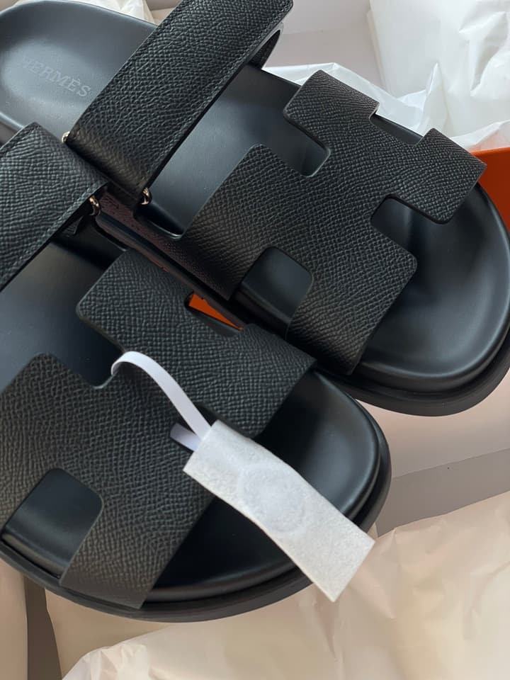 Hermès Chypre Unisex Slides in Beige