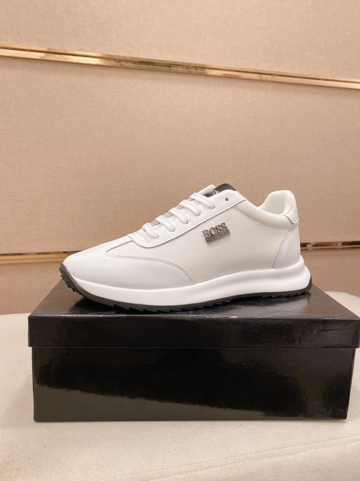 Boss Latest Casual Men's Sneakers in White With Black Sole