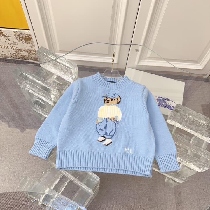 Ralph Lauren Kids Knitted Sweater – Kids Collection in Dark Navy Bear Sweater