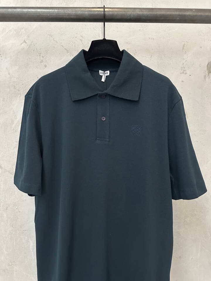Loewe Embroidered Logo Cotton Polo Shirt – 26SS in Navy Blue
