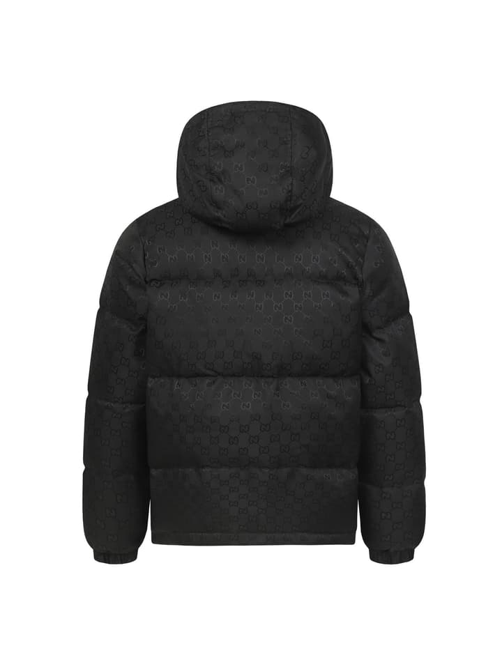 Gucci GG Monogram Hooded Puffer Jacket in Black Gg Monogram Puffer