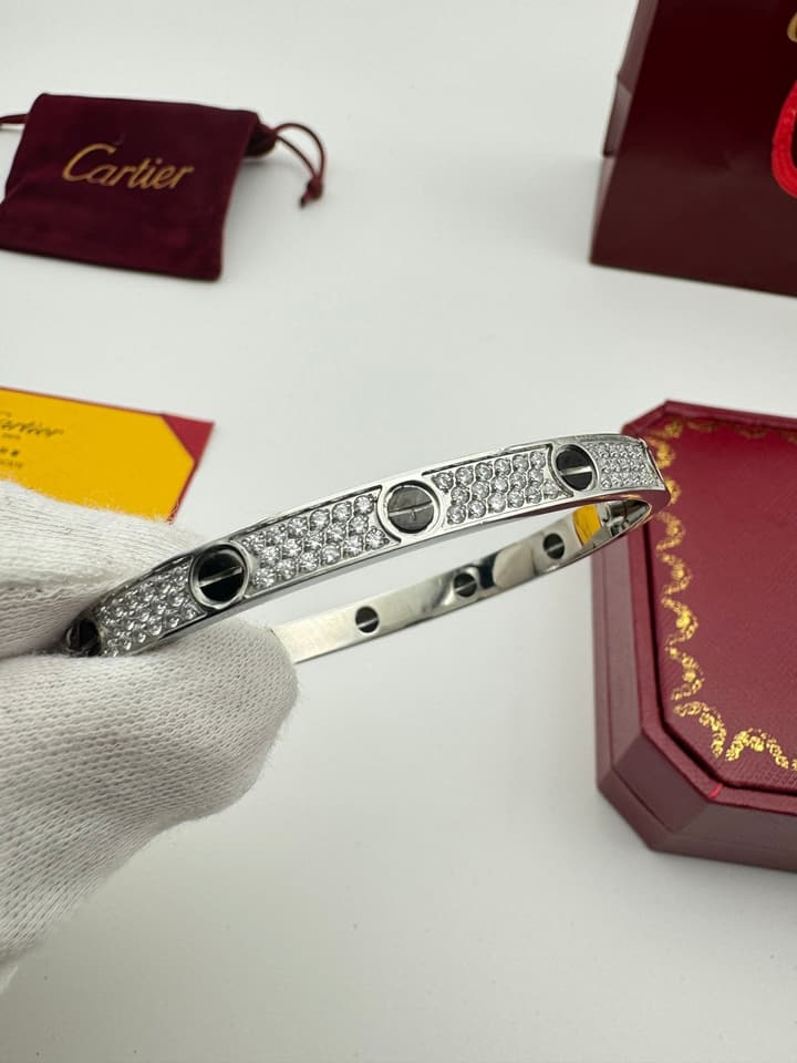 Cartier LOVE Pave Bracelet in Rose Gold Tone Bracelet