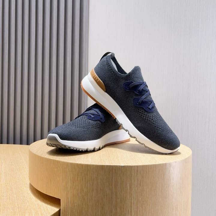 Brunello Cucinelli Men's Flyknit Sneakers – New Collection in Black Smooth