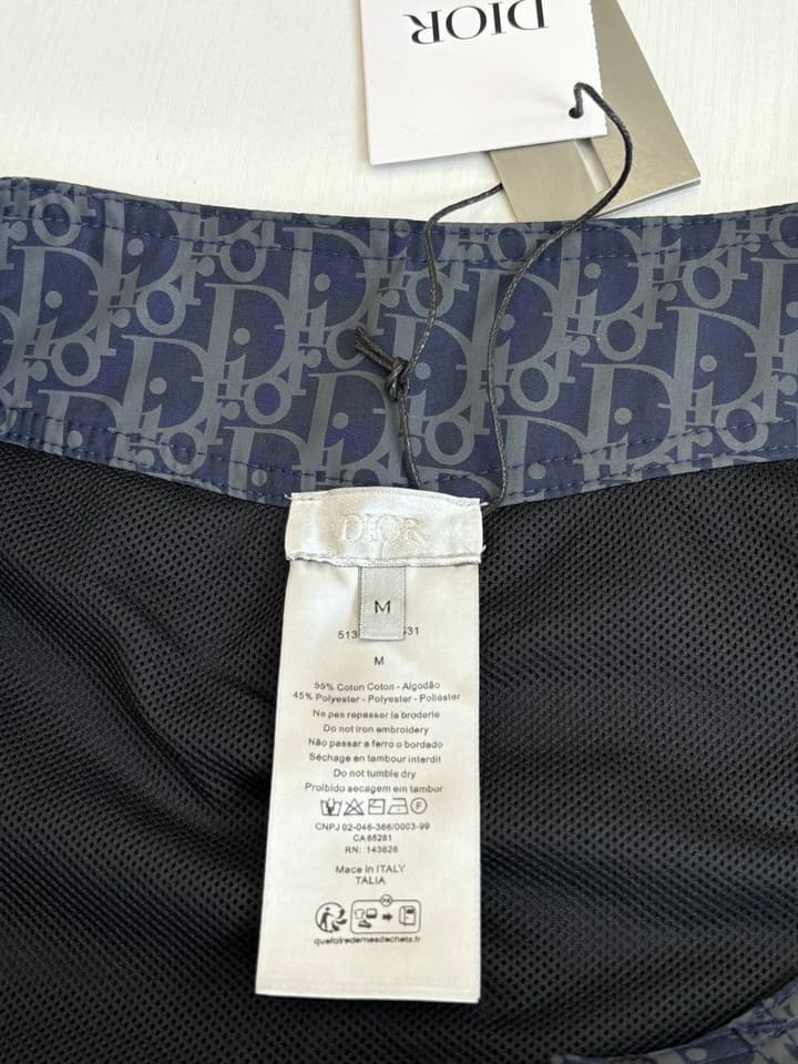 Dior Oblique Print Beach Shorts – Spring/Summer Collection – 25SS in Light Blue Oblique